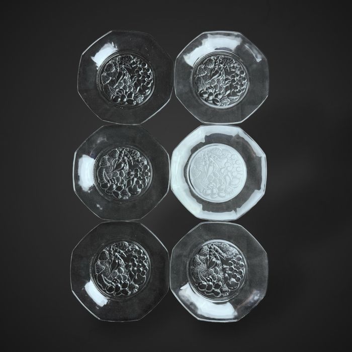 Talerze owoce i warzywa szkło francja B5/022710