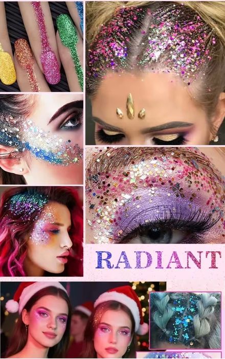 Набір блискіток глітеру 10 шт для боді-арту аквагриму