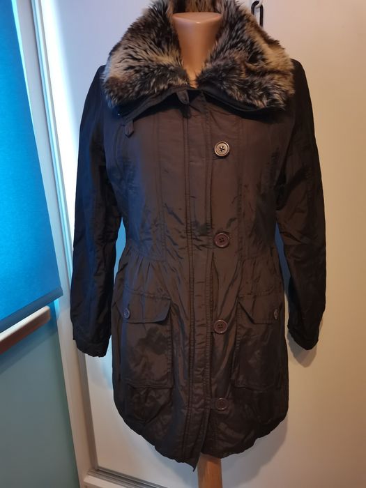 Marks&Spencer kurtka damska rozmiar 40, brąz, odpinane futerko, wiosna