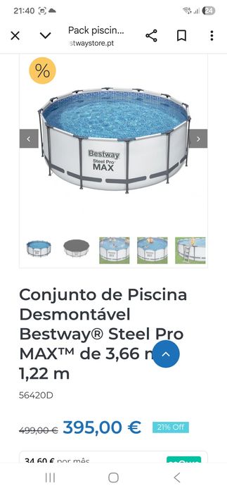 Vendo piscina motivo de venda tenho outra e nao uso esta