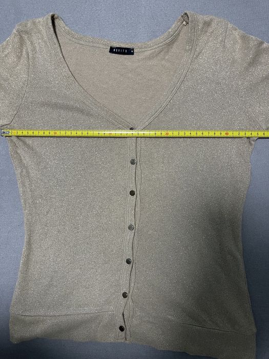 Złoty rozpinany sweter sweterek Mohito roz.M