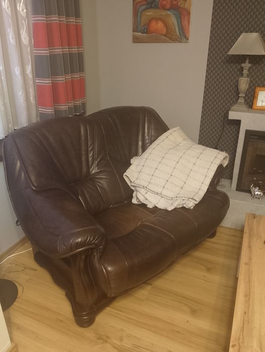 Zestaw wypoczynkowy skórzany