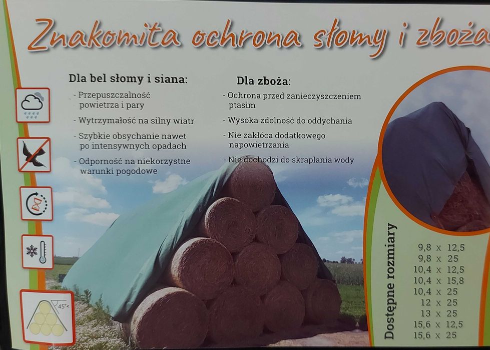 Fliz do słomy  plandeka okrywowa 13 X 25 M