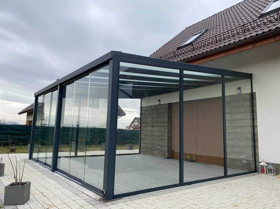 Pergola lamelowa zadaszenie tarasu ogród zimowy poliwęglan szkło 5 x 3