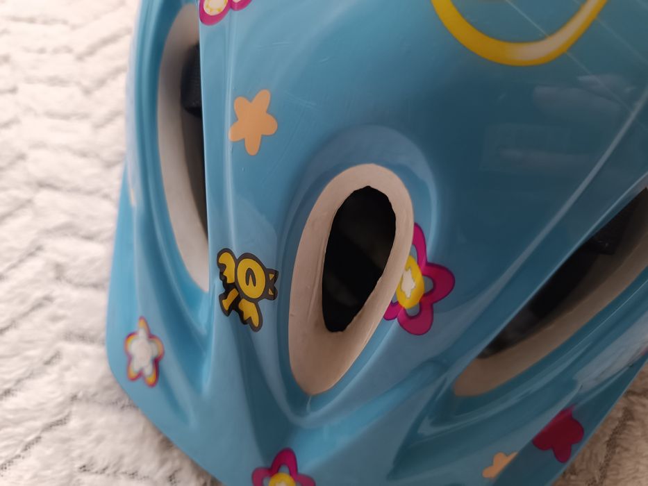 Kask dziecięcy dziewczęcy niebieski rowerowy rozmiar M obwód 52-53 cm