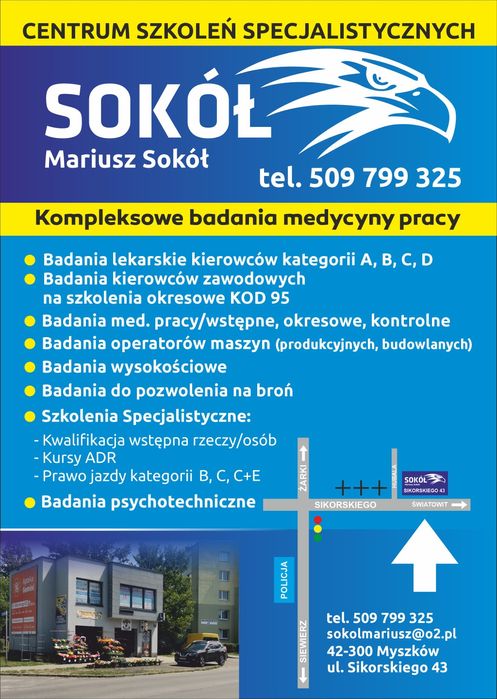 Badania na broń, Kompleksowe Badania Medycyny Pracy Myszków.