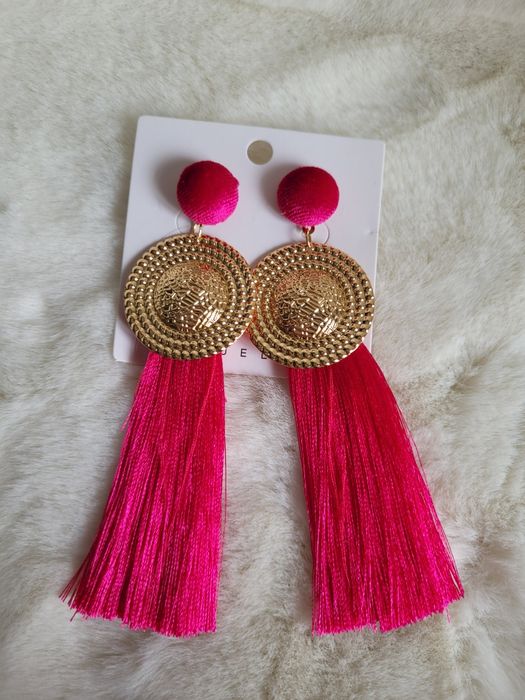 Długie kolczyki frędzle