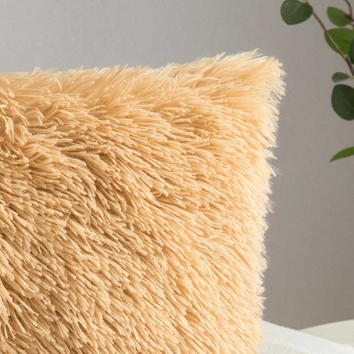 602 Miulee zestaw 2 miękkich poszewek na poduszki 30x50cm jasnożółty