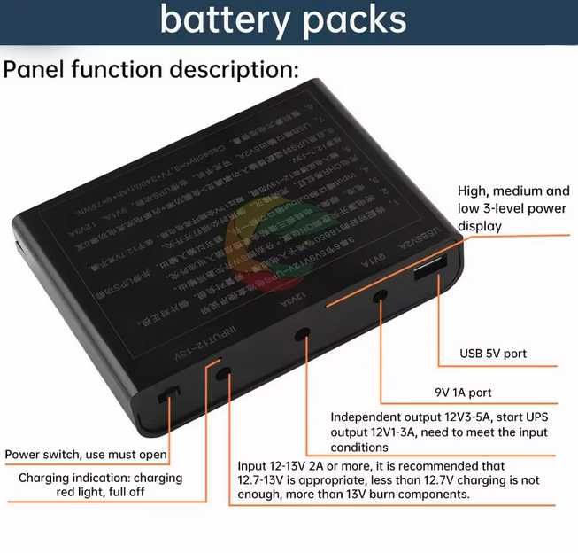 UPS  Power Bank Box, на 6*18650,  Выхiд: 5В, 9В, 12В