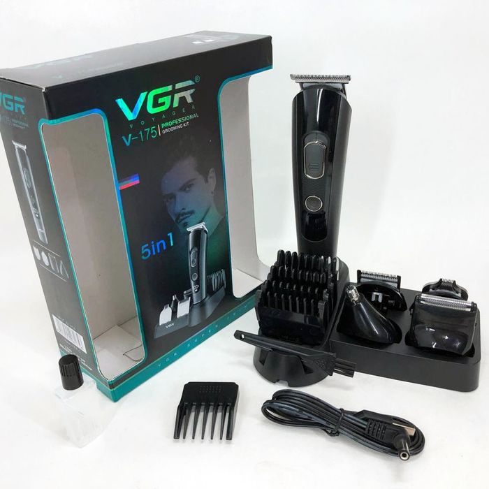 Машинка для стрижки, тример,  VGR V-175, 8в1  + підставка
