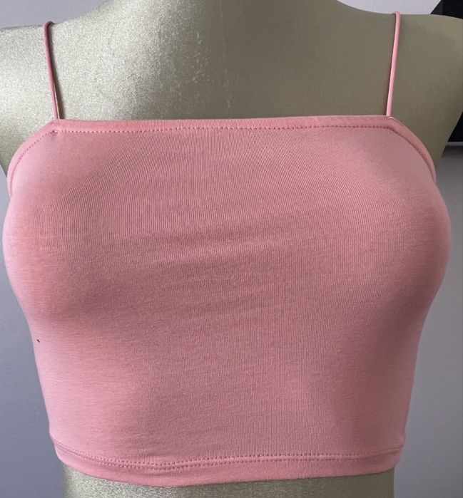 Asos morelowy bawełniany top na ramiączkach r. XS