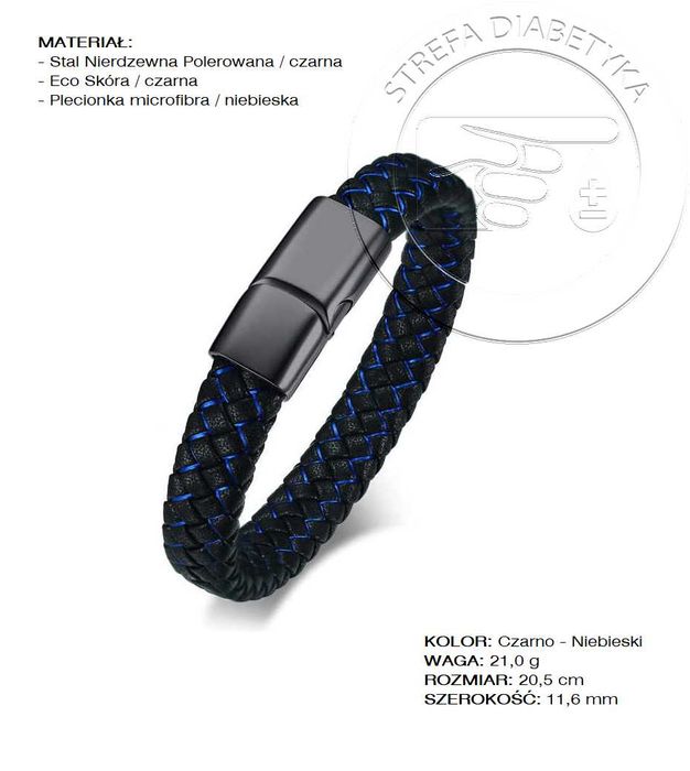 Bransoleta – INFO Medyczne CUKRZYCA 2 / DIABETES 2 – Black195