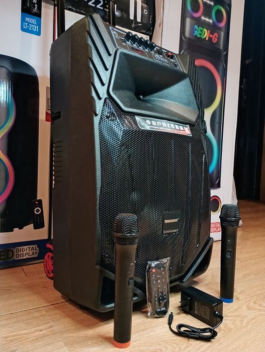 Караоке акустика Temeisheng-A15(Bluetooth,SD,USB,FM)пультДУ,2микрофона