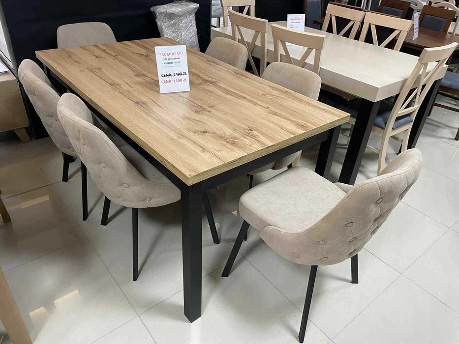(118WN) Stół loft + 6 krzeseł, wyprzedaż 1499 zł
