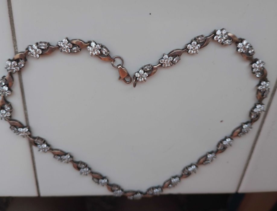 Серебряная Цепочка Колье Ожерелье