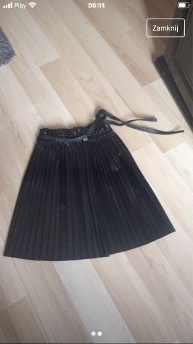 Czarna spódnica z eko skóry XS/ S Butik