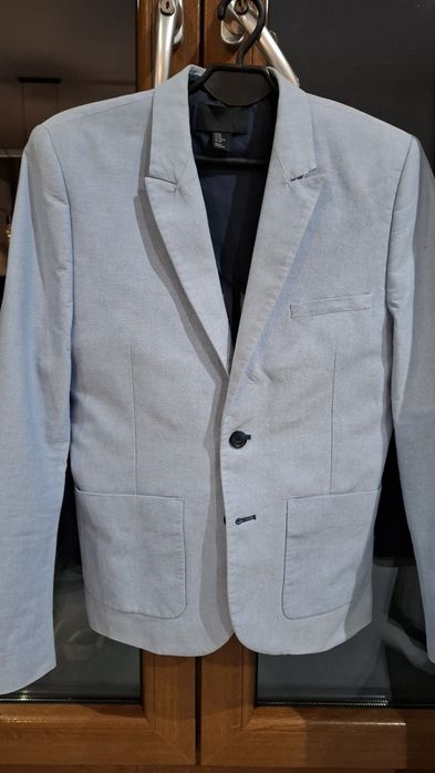 Jasnoszara marynarka męska, śweny stan, rozmiar M