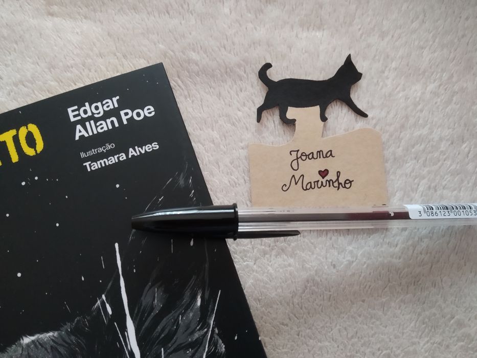 (PORTES GRÁTIS) Marcador de livro personalizável pintado à mão - Gato