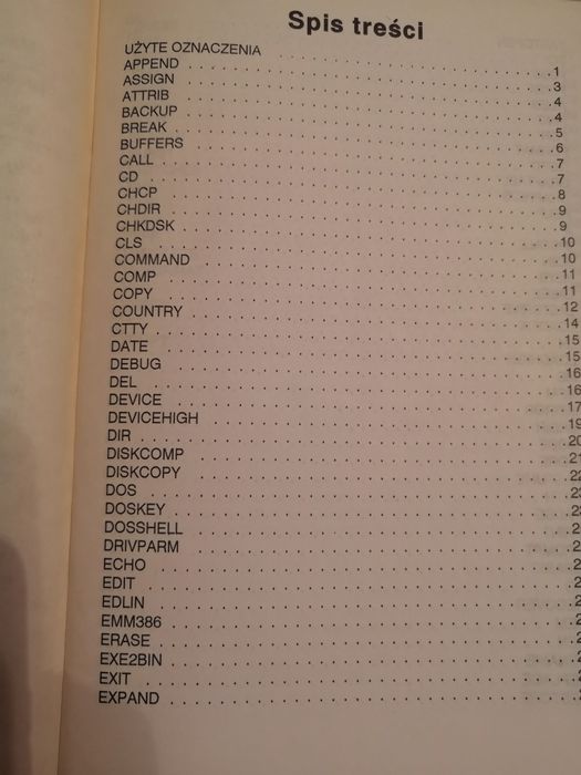 Polecenia systemu operacyjnego MS DOS wersja 5.00