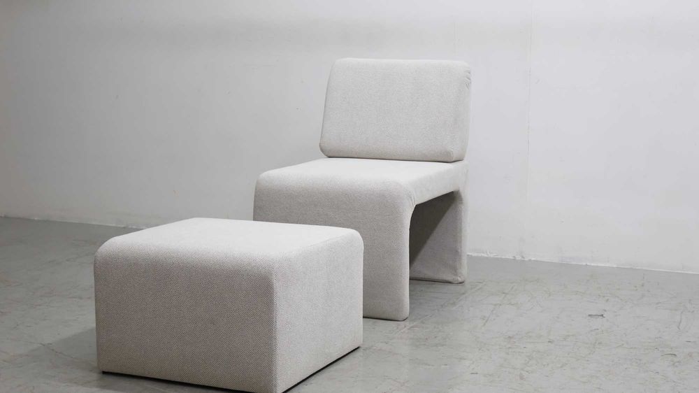 SUF WYGODNY FOTEL + pufa zestaw OKAZJA , salon szary