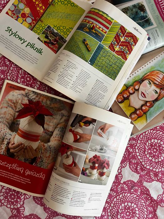 Zestaw czasopism gazet craft scrapbooking collage rękodzieło 7 szt szycie