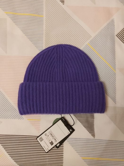 Czapka gruba zimowa Beanie 100% Kaszmir