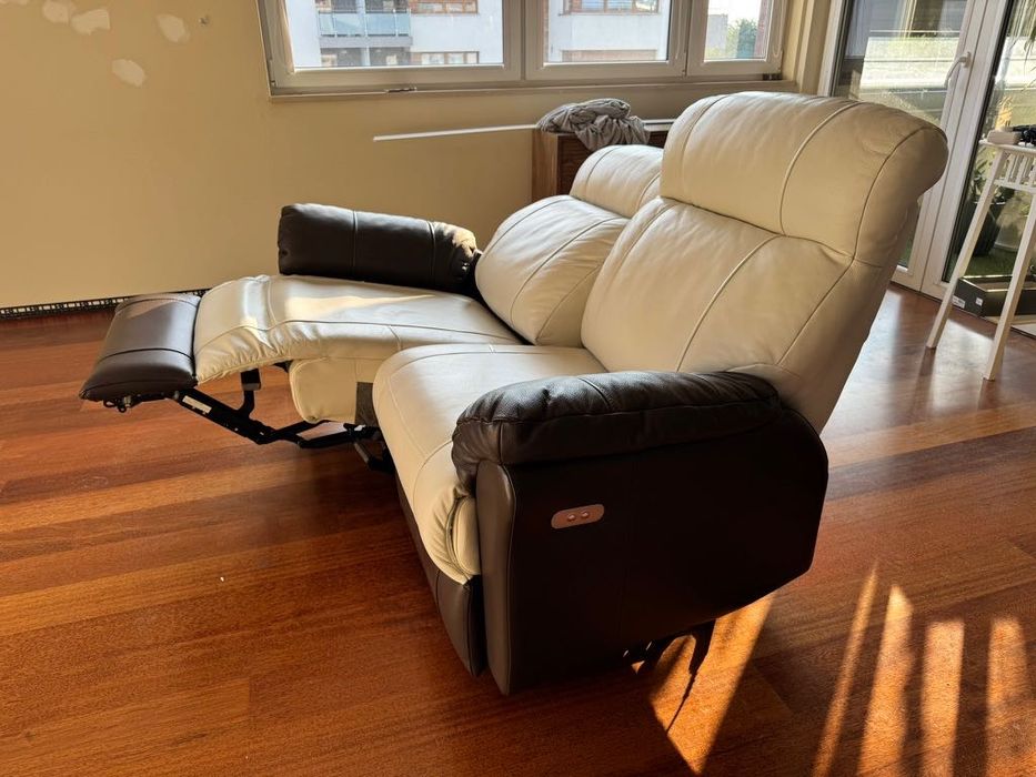 Sofa skórzana 2-osobowa z funkcją relaks (elektryczna)
