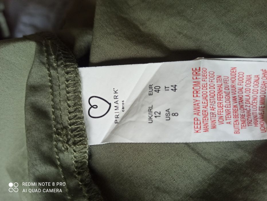Sukienka oliwkowa roz. 40 primark, 100procent bawełna