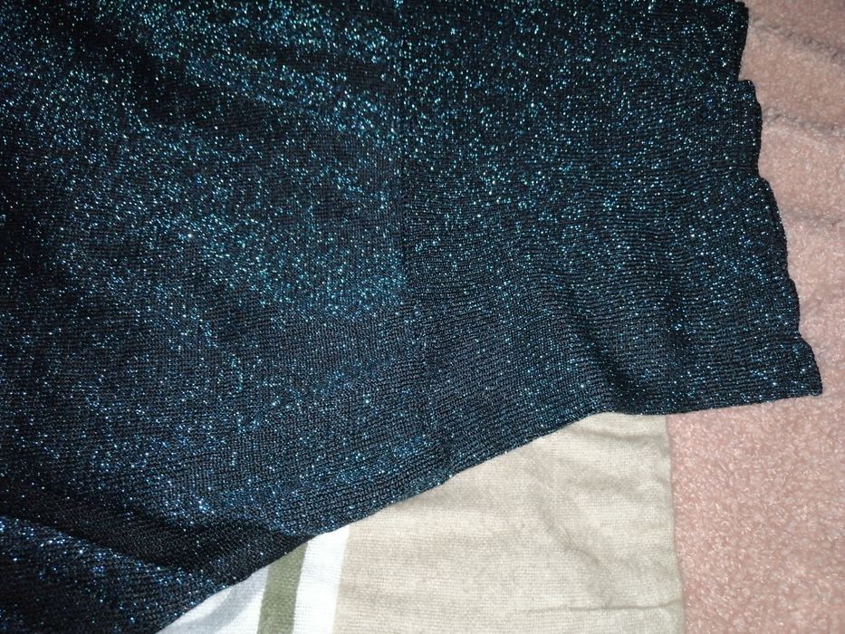 NOWY Sweter sweterek Bluzkowy Ozdobny Ze świecącą nitką. WISKOZA orsay