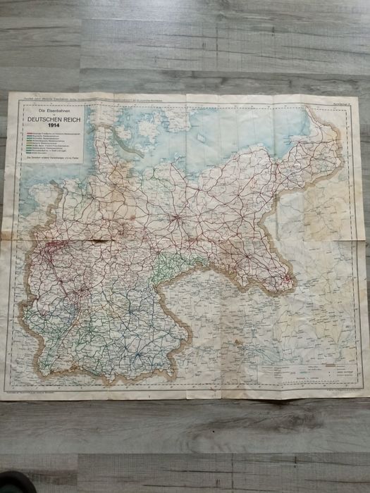 Mapa kolejowa cesarstwa niemieckiego.