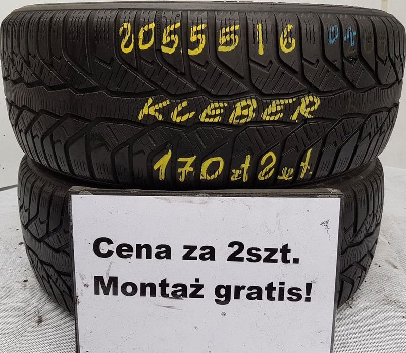 205/55/16 kleber cena za 2 szt. zimowe* wa-wa centrum gwarancja monta