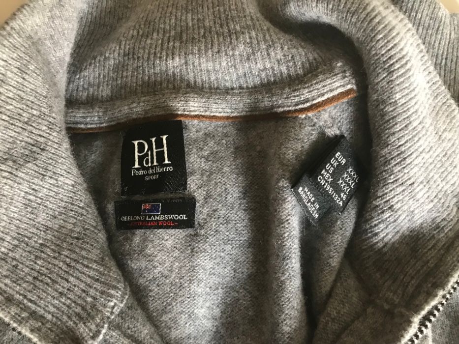Camisola de malha Pedro del Hierro tam XXXL cinzenta clara