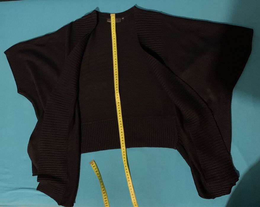 KappAhl Sweter damski czarny rozmiar S/M na krótki rękaw, narzutka