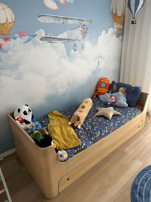 Cama de Solteiro com gaveta e colchão