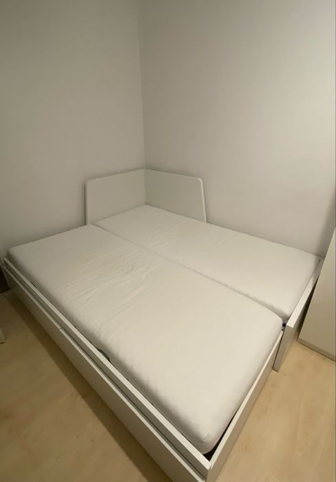 IKEA łóżko Flekke 80–160x200 + 2 materace + szuflady | stan bdb