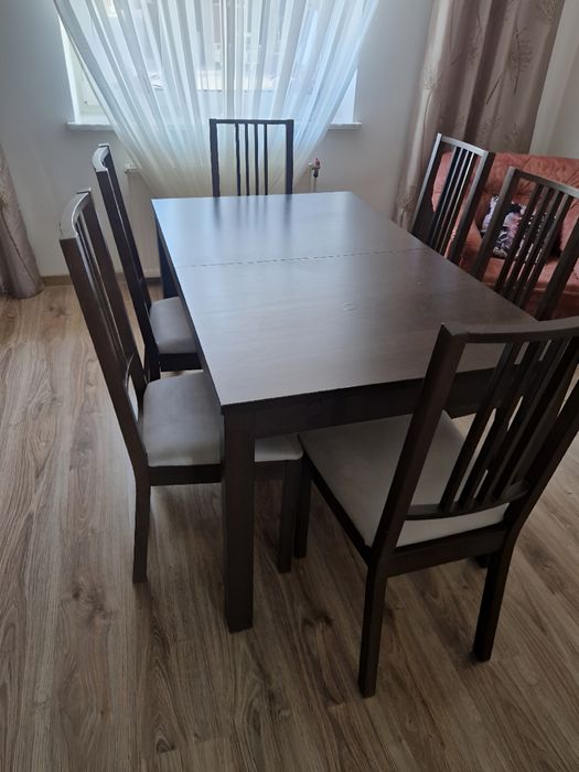 Stół Rozkladany IKEA + Krzesła 6 sztuk
