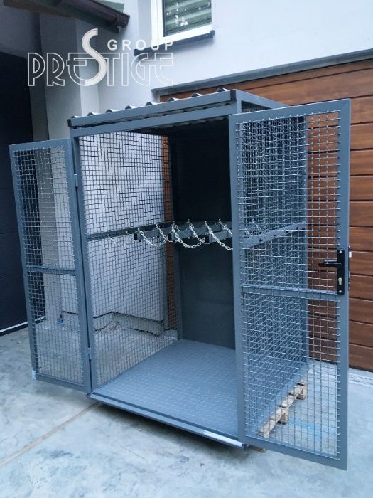 Klatka box na butle gazu technicznego na 16 butli szafa na butle
