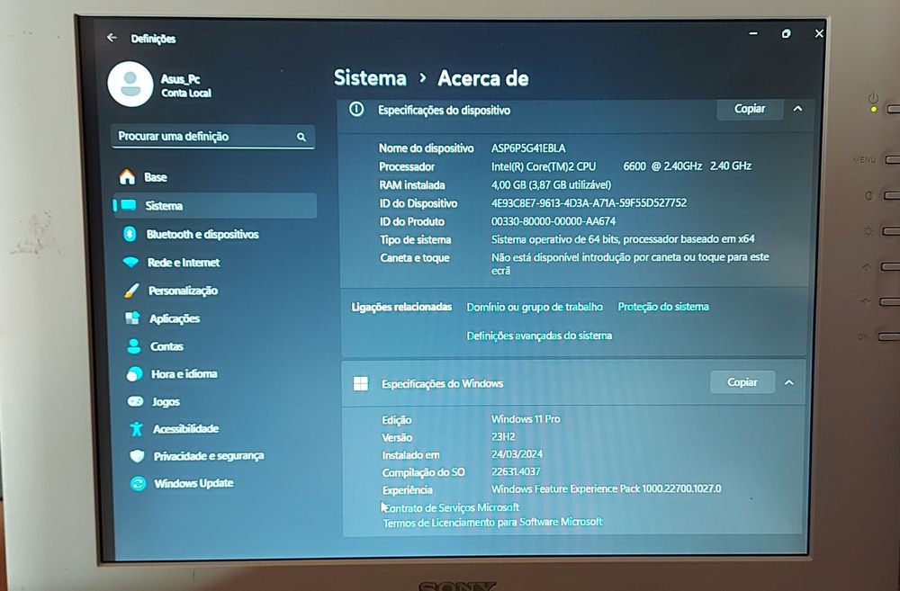 Cpu Asus torres, sem munitor