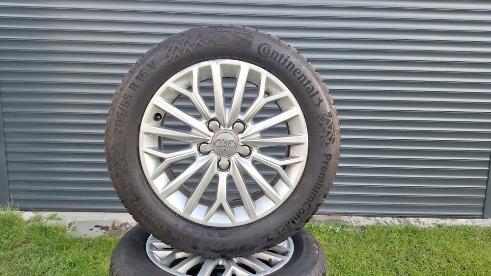 Oryginalne Koła Audi 5x112 r16 A3 8V 8Y 8P Opony Continental 205 55 16 Jak Nowe