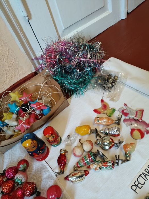 Новогодние игрушки гирлянда дождик 400гр