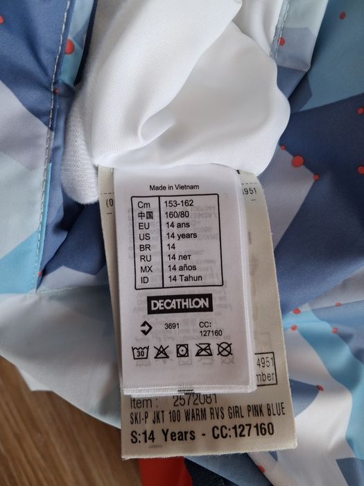 Kurtka Decathlon - zimowa, dwustronna. Rozmiar 153/162 cm - 14 lat