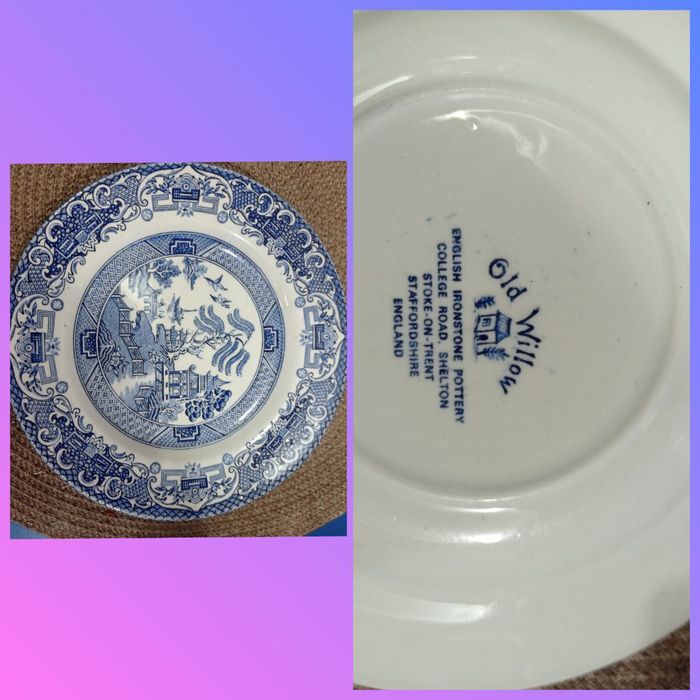 Фаянсовий вінтажний англійський набір,,голуба верба-голубая ива,,