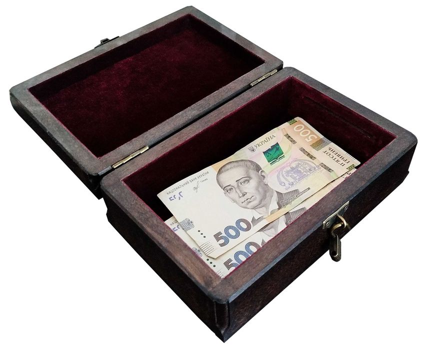 Деревяна копілка скарбничка ручної роботи Український сувенір