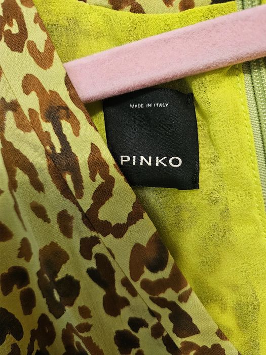Żółta sukienka Pinko w centki