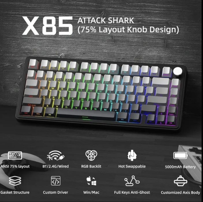 Нова бездротова механічна клавіатура Attack Shark X85