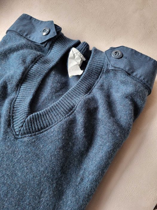 100% wełna wełniany męski damski sweter sweterek v neck mundur ciepły