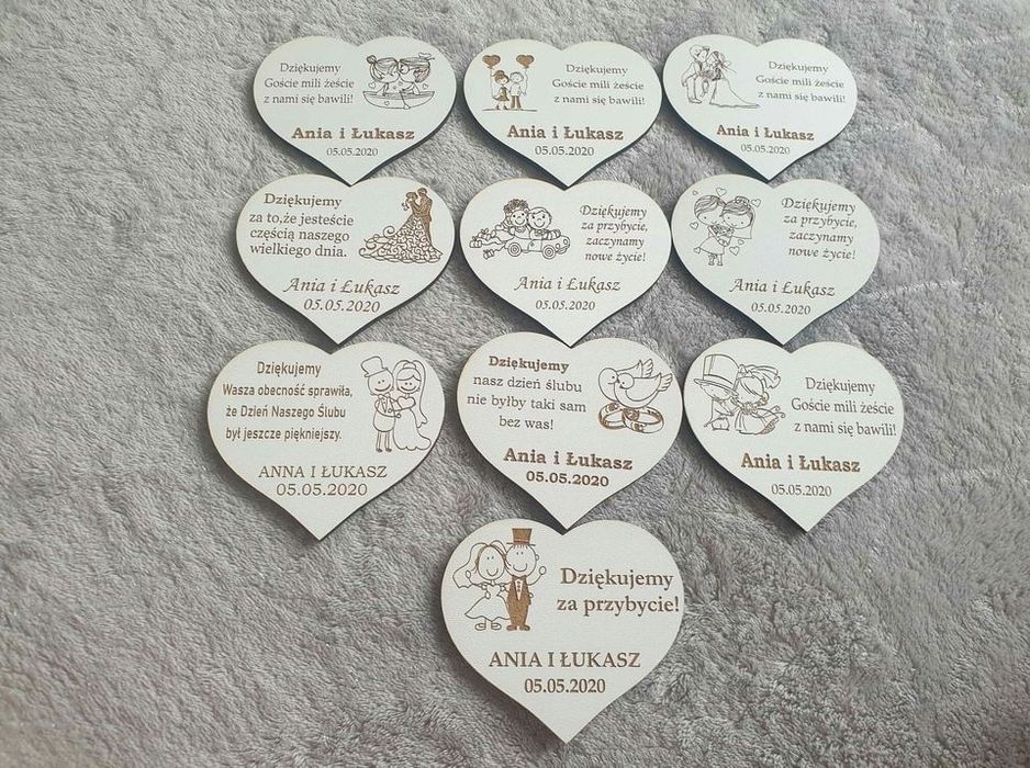 Podziękowania na wesele, upominek, pamiątka