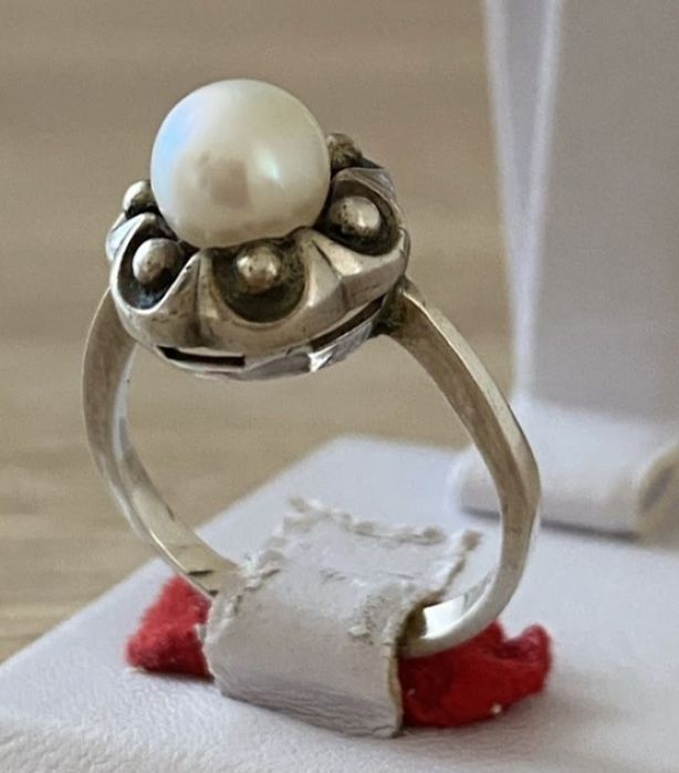 , серебряный комплект с натуральным жемчугом, проба 925