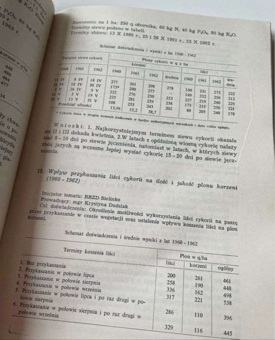 Wyniki prac badawczych 1957-1969 RRZD Sielinko