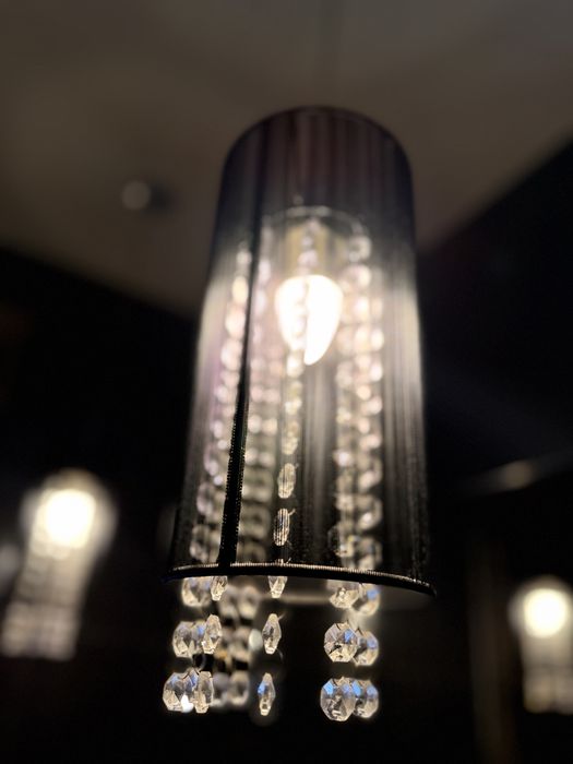 Lampa czarna glamour - krysztalki